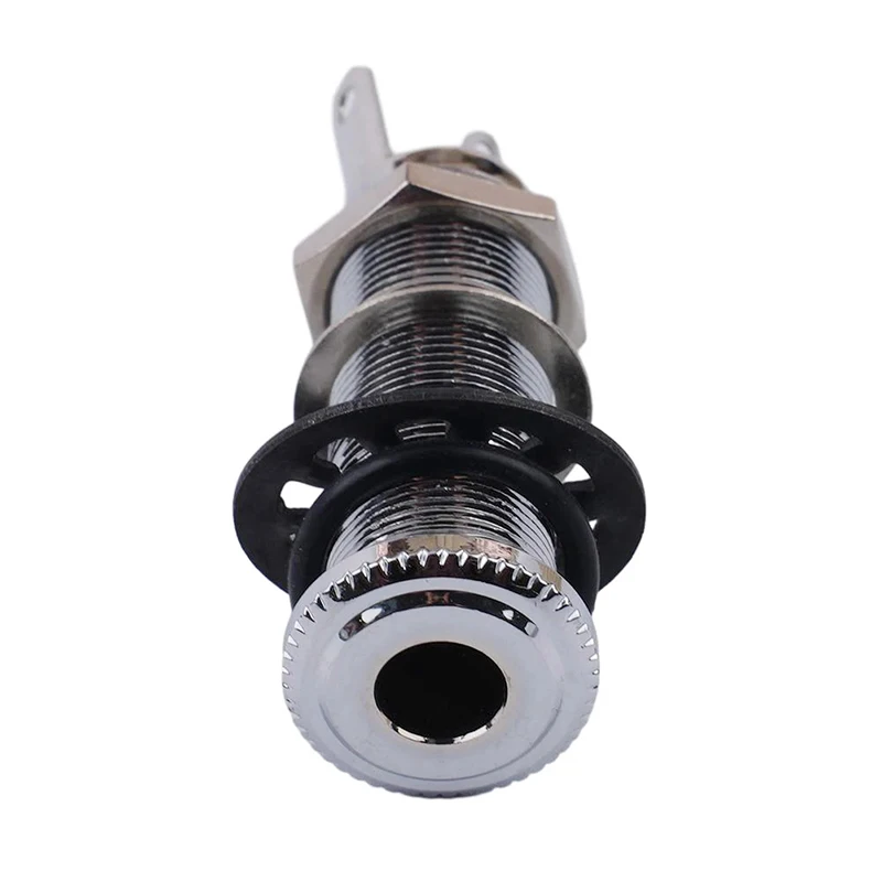 Electric Guitar Bass Parts 6.35mm Stereo Output Input 1/4 Inch Jack Socket Plug Brass Straight Ribbed Tube Style Jack Anti-noisy