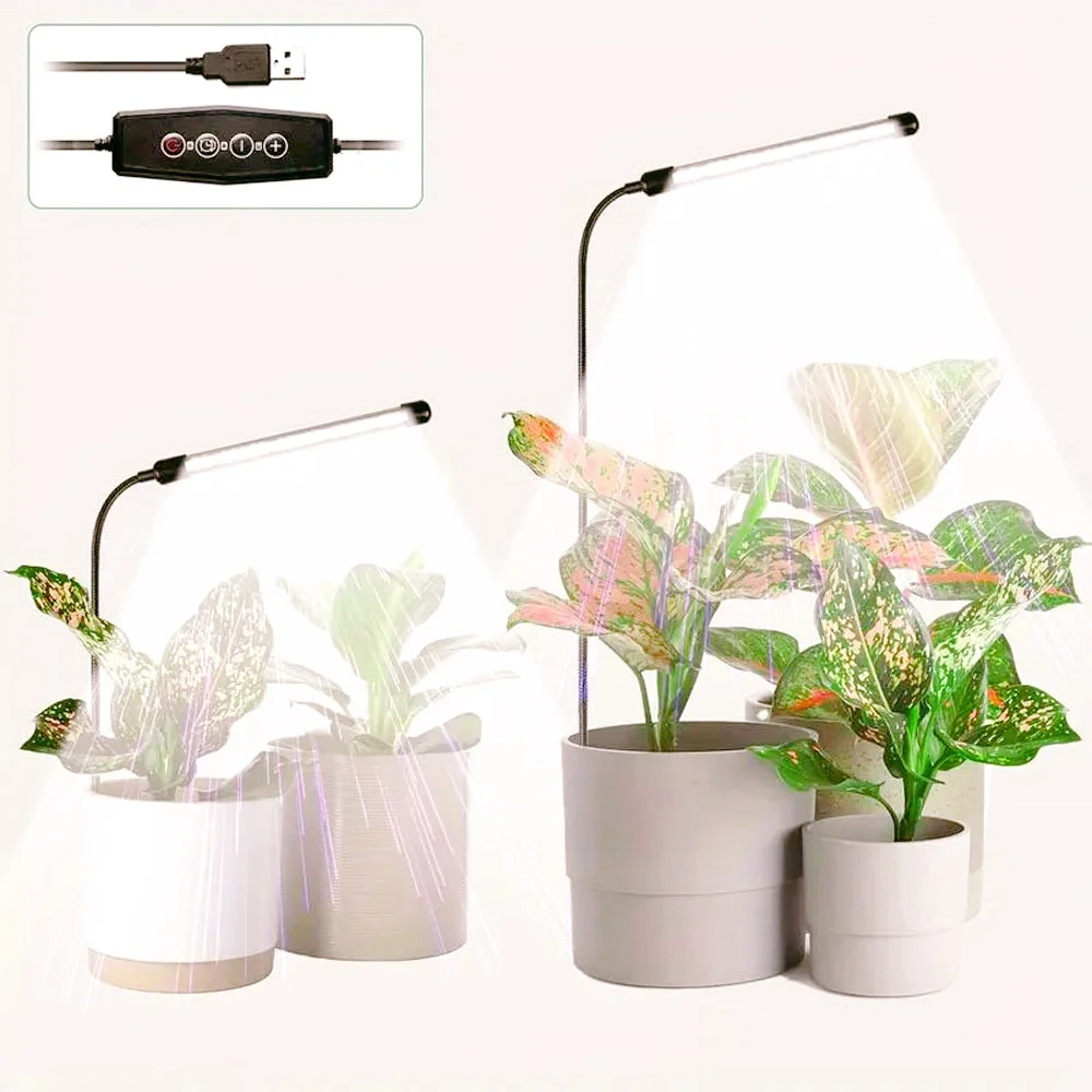 

Mini plug-in plant growth lamp LED fill light lamp 6000K timing USB5V indoor potted lamp