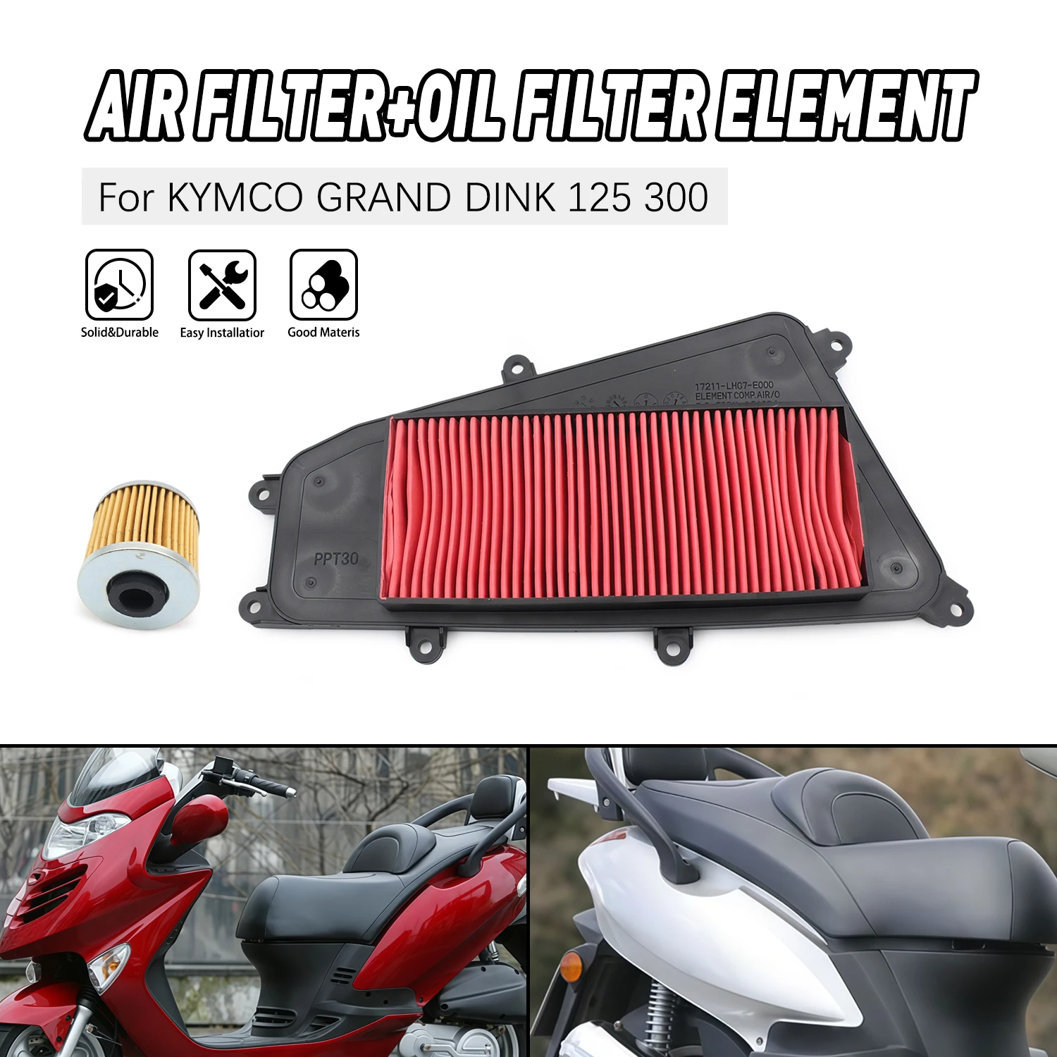 

Motorcycle Air Filter Cleaner Intake Oil Filter Cleaner For KYMCO GRAND DINK 125 300 G-DINK125 G-DINK300 G-DINK 125 300
