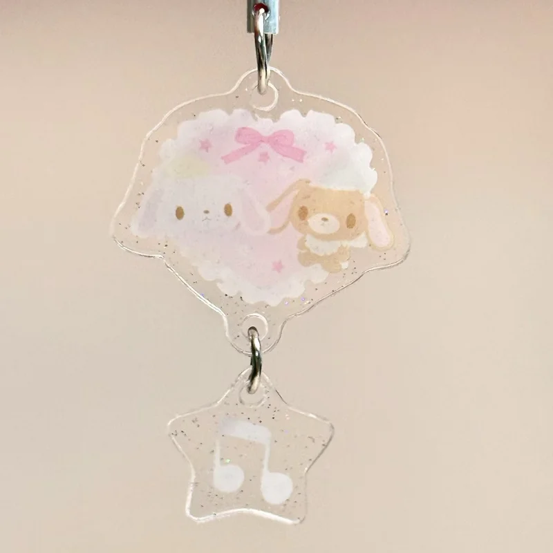 

Sanrio Kawaii Sugarbunnies Keychain Cute Acrylic Series Backpack Pendant Anime Decoration Girl Birthday and Holiday Gift