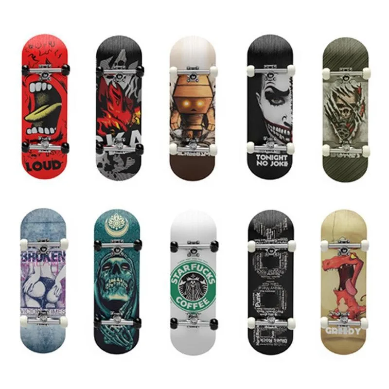 1Pcs/set Mini Finger SkateBoard Wooden Fingerboard Toy Novelty Metal Bracket Bearing Wheel Fingers Skate Gifts Toys Boys