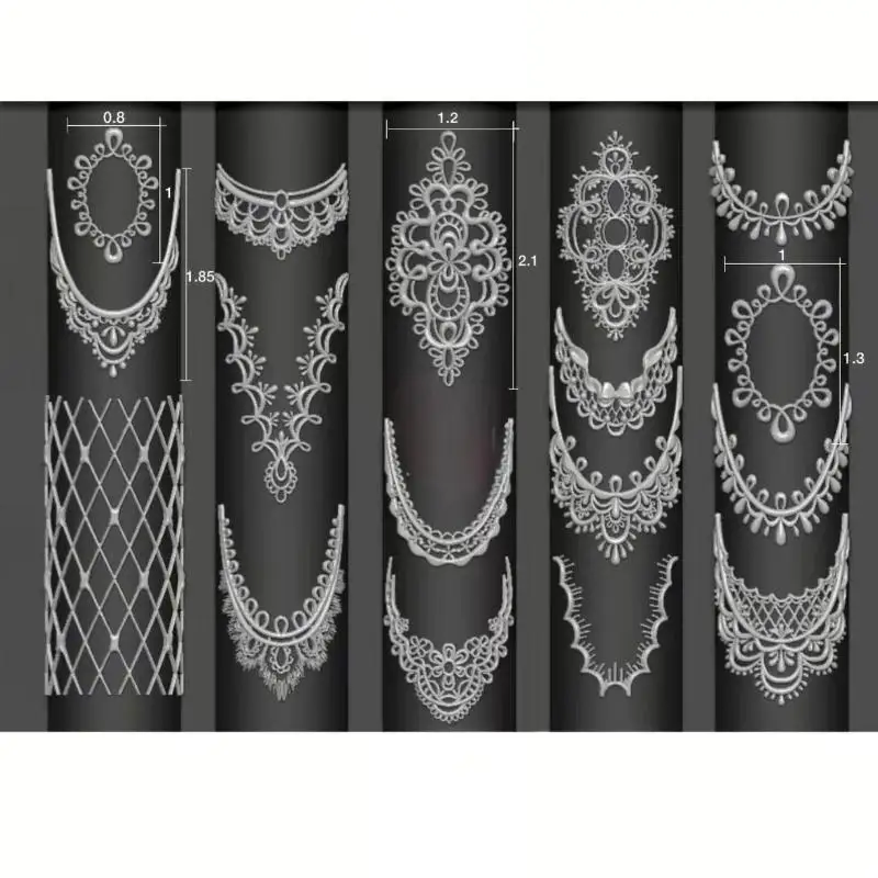 Lace Pattern Nail Art Silicone Mold 3D Stone Embossed Non-Toxic Reusable Mould for DIY Nail Decoration Projects