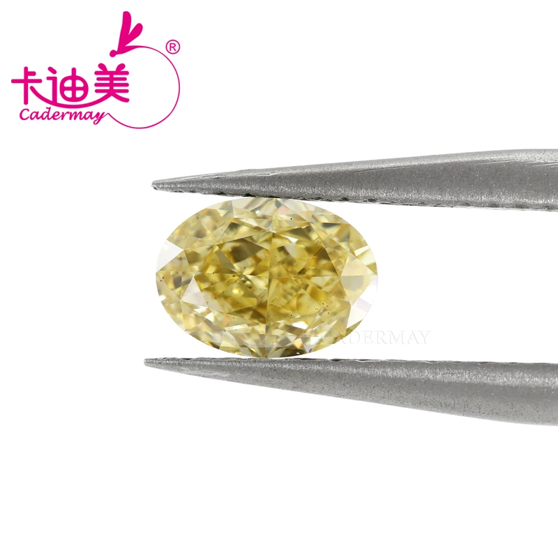 Oval Shape Yellow Color VS2 Clarity CVD Lab Grown Diamond 1CT Loose Stone  With Certificate For Wedding Fine Jewelry Making