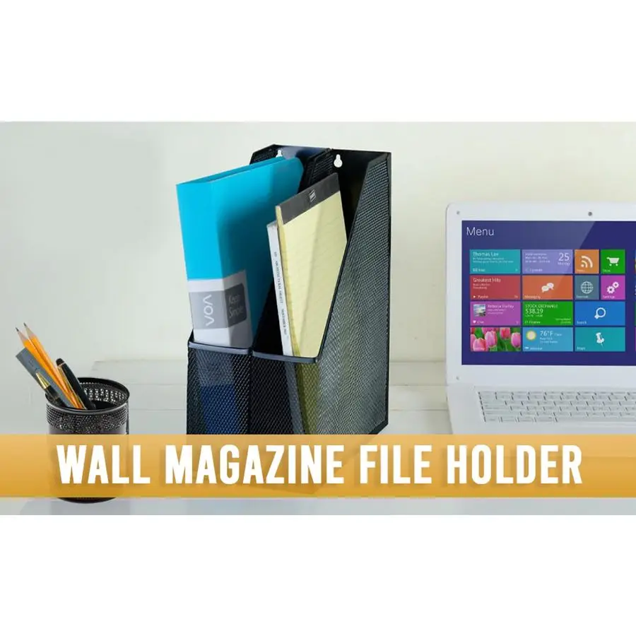 Steel Mesh Wall Magazine File Holder for Home amp Office Organization, Serves as a Magazine Rack, Desk Organizer, Letter and Mai
