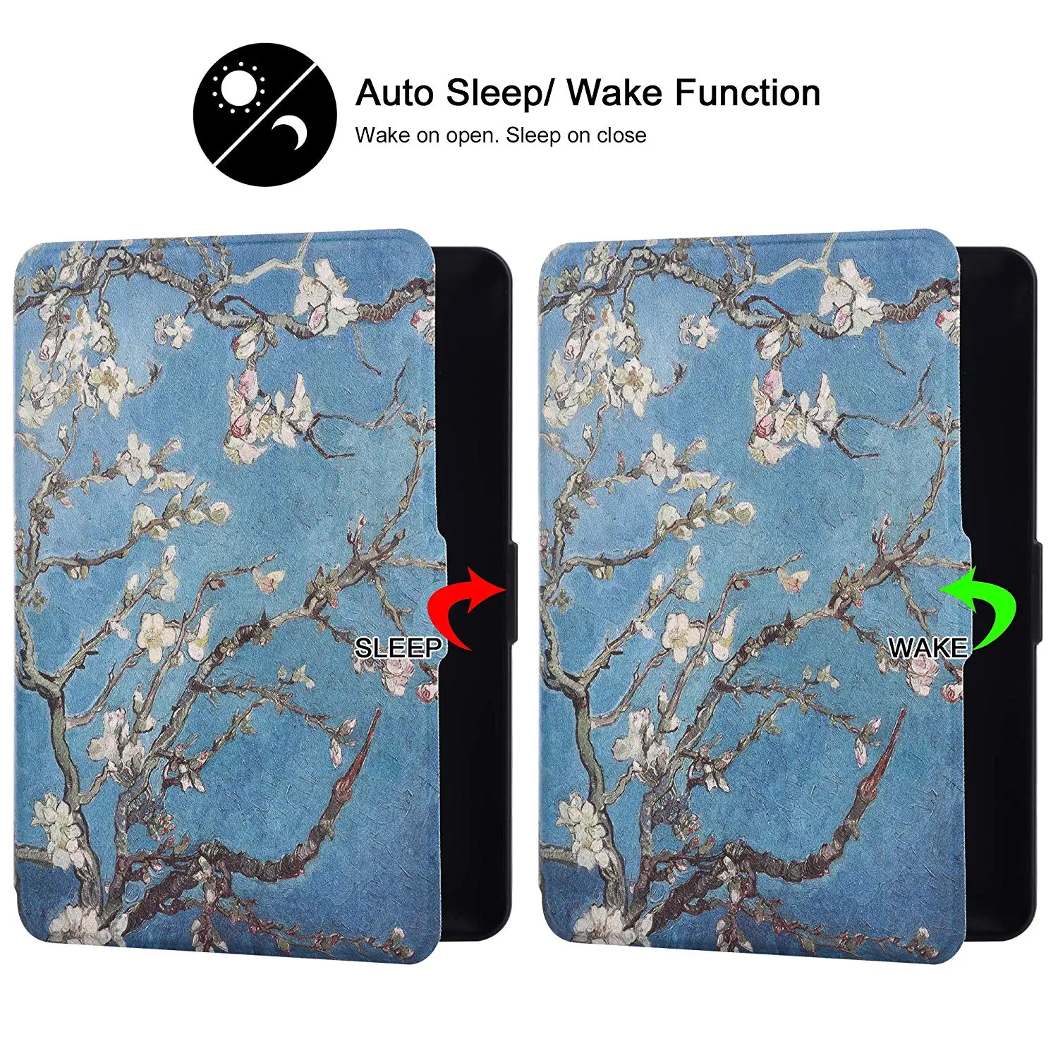 For Kindle Paperwhite 5/6/7th Smart Case with Hand Strap Painted Cover for Paperwhite DP75SDI Prior to 2018 Protective Shell