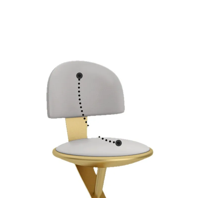 

leather footstool Internet celebrity high island table bar chair household metal back chair light luxury high-end hotel