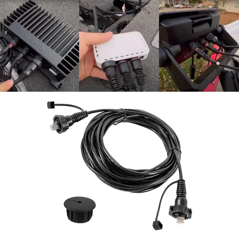 Marine Network Cable Rj45 (010-10551-00) 20ft with Split Connector and Waterproof Cap Fits for Garmin Navigation Screen Devices