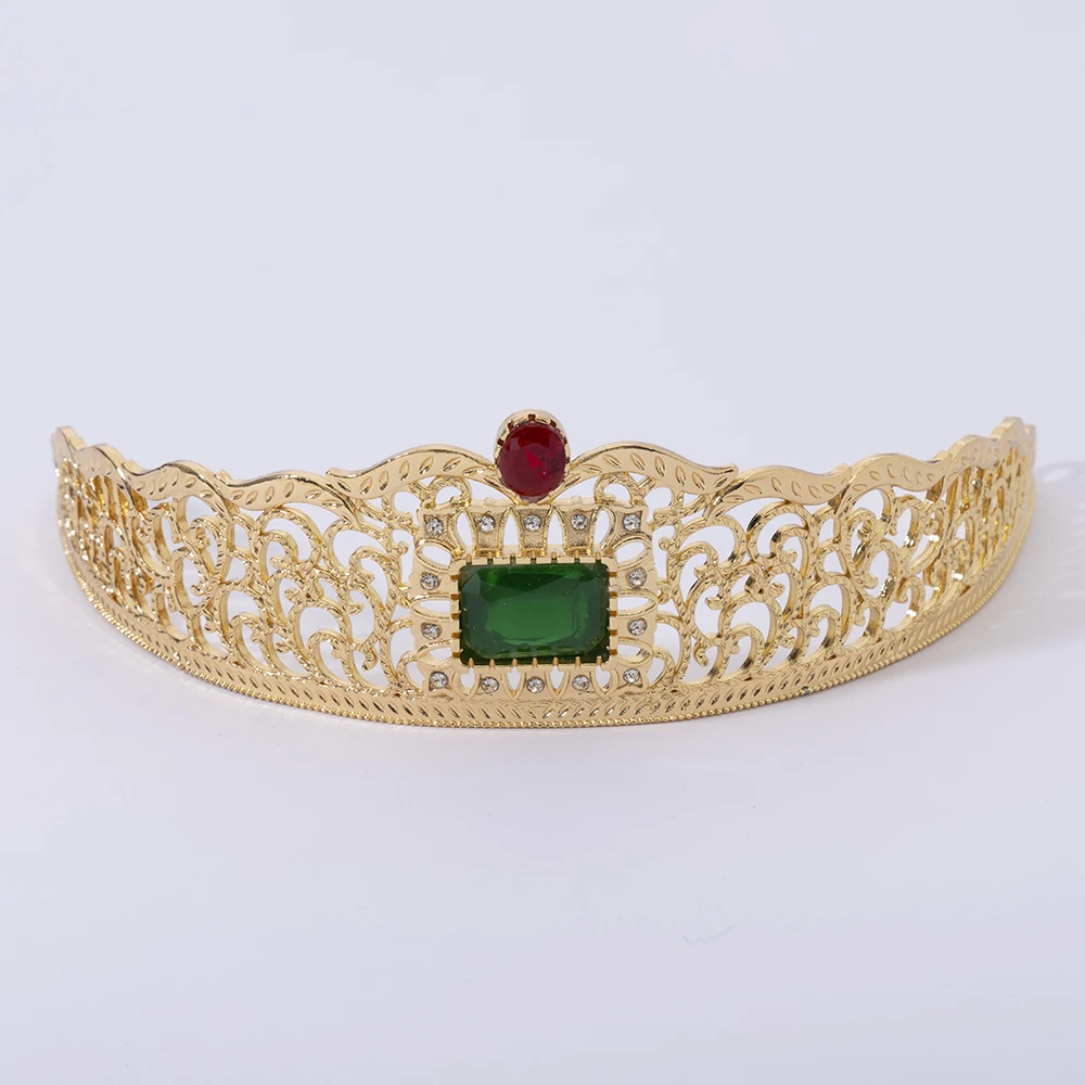 

LUIZADA Vintage Muticolor Plated Crown for Women Zinc Alloy Luxury Head Accessory for African Wedding&Party