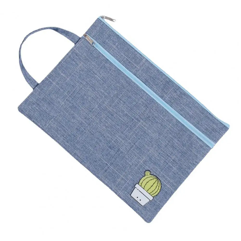 Durable Convenient File Storage Multi-layer File Bag Cartoon Portable A4 Document Holder with Zipper File Holder for Business