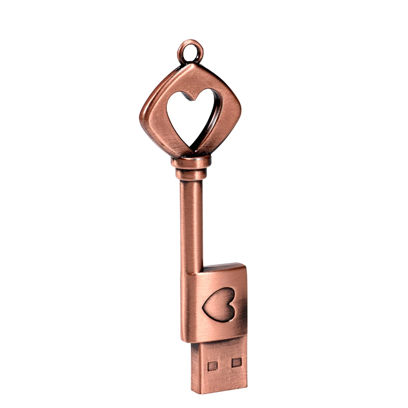 10 PCS LOT Pen Drive 128GB Love Shape Key Memoria USB 64GB Retro Style USB Flash Drive Creative Gift 32GB Mini Memory Stick 16GB