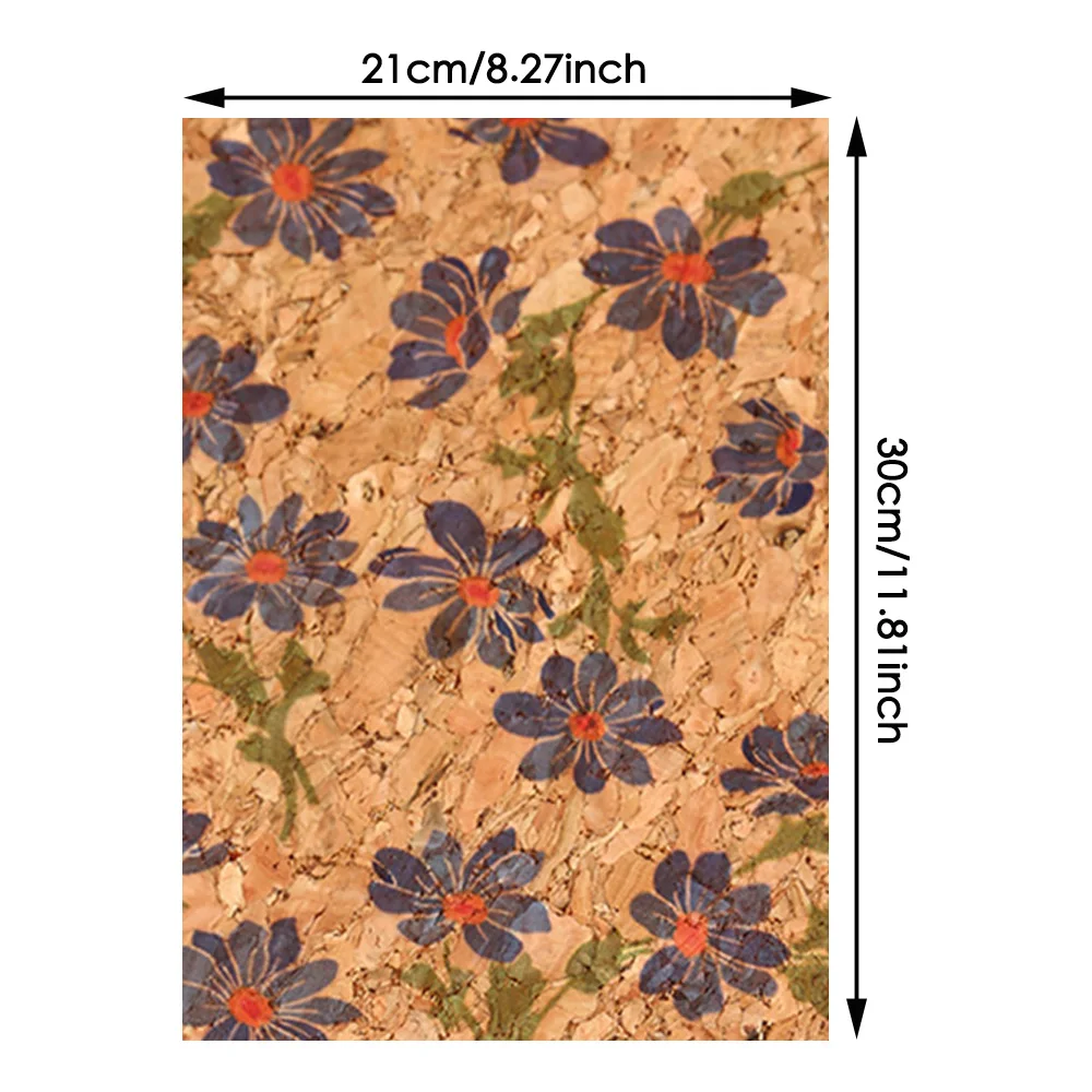 Floral Butterfly Printed Fabric Soft Cork Synthetic Leather Fabric Garment Handbags Background Shoes Apparel Sewing Handmade