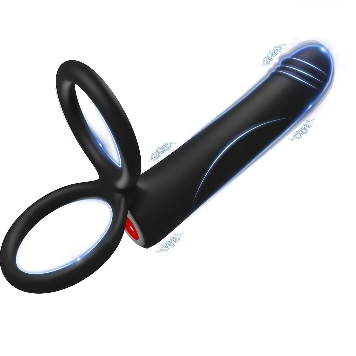 Male Anal Dildo with Vibrating Penis Ring Provides Double Penetration Pleasure for Men and Couples Adult Pleasure Products