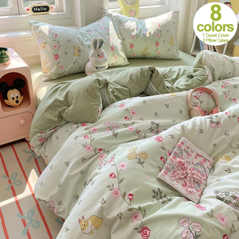 NEW Microfiber Bedding Set 3Piece,Duvet Cover Set(1 Duvet + 2 Pillowcases) -Wrinkle-Free,Breathable,Ultra-Soft Quilt Cover