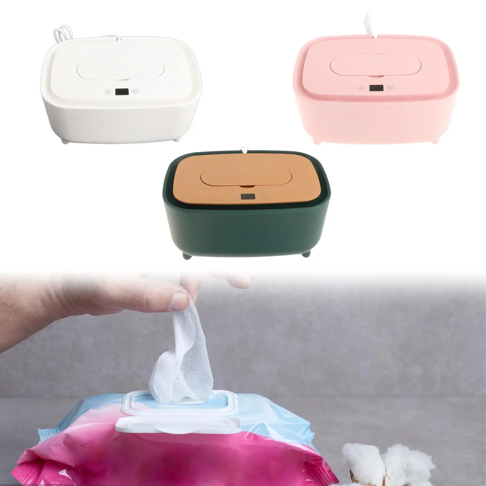 Baby Wipe Warmer Silence พร้อมจอแสดงผลดิจิตอล Wet Wipe Dispenser ผ้าอ้อมเช็ดอุ่นสําหรับรถบ้านบ้านเนื้อเยื่อเปียกเดินทาง