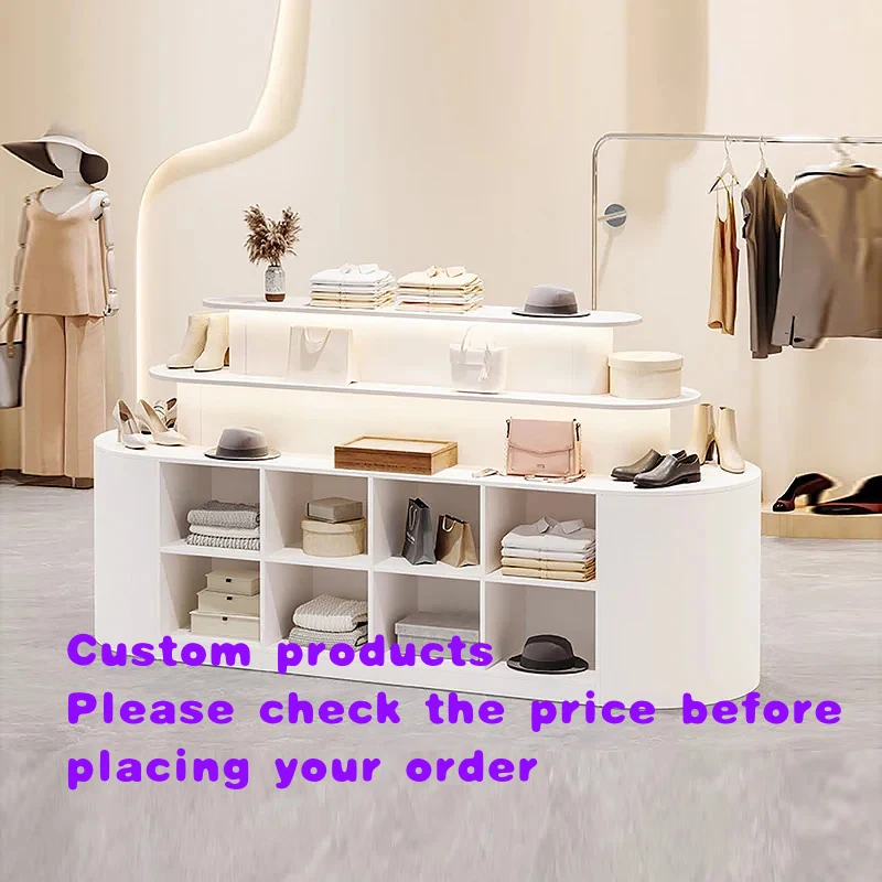 custom.Factory OEM ODM Custom Modern MDF Divider Cabinet Floor-standing Island Showcase Retail Door Entrance