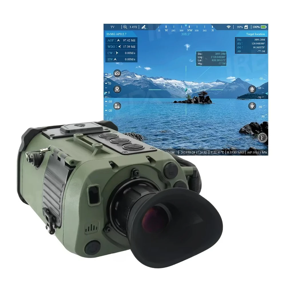 Rechargeable rangefinder for hunting and golf slope scanning and normal measurement