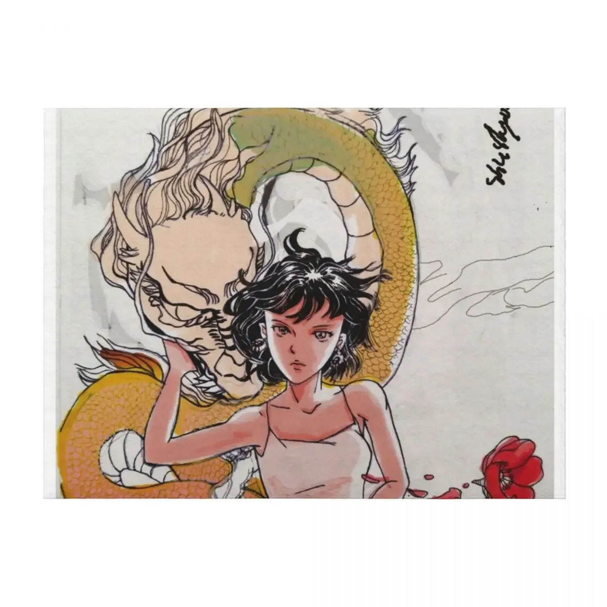 

The Dragon Girl Throw Blanket Furrys Sofa Throw funny gift Loose Blankets