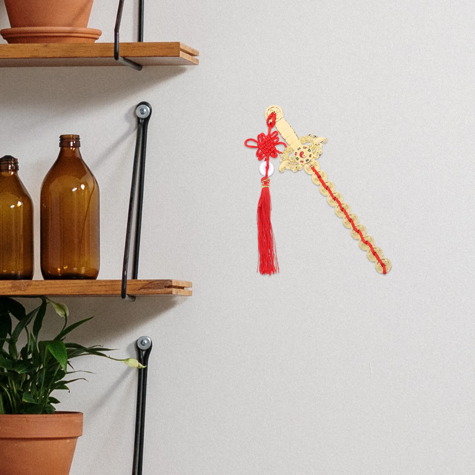 

1pc Sword Ornament Zinc Alloy Feng Shui Home Decor Desktop Craft Taoist Style Metal Sword For Office Study Room