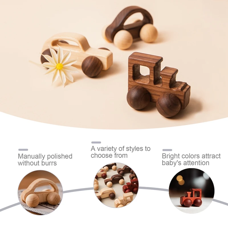 طفل ألعاب خشبية خشب الزان كتل السيارات الكرتون فان ألعاب تعليمية مونتيسوري الأطفال طفل التسنين الوليد هدية عيد ميلاد #3