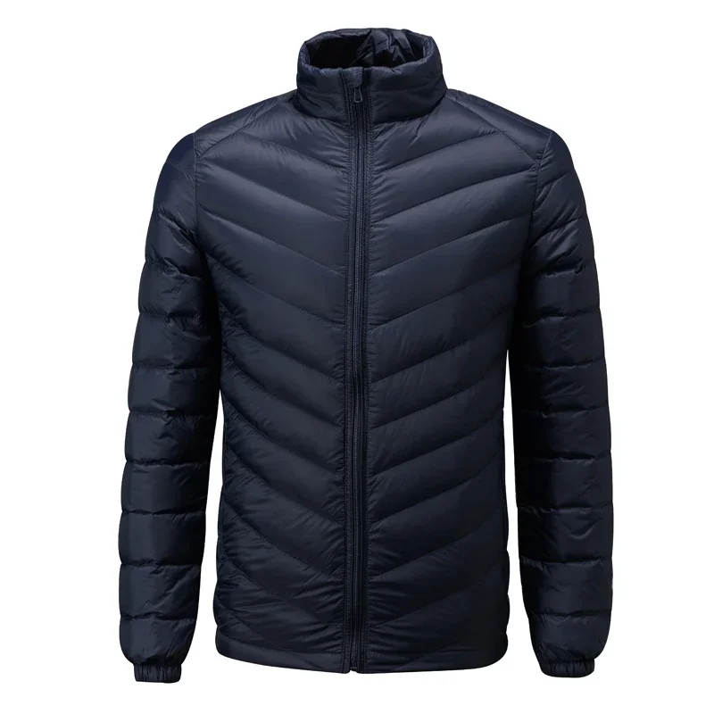 Lightweight Padded Hooded Jacket for Men Long Style Baseball Collar down Jacket Youth Fashion Other Fillings