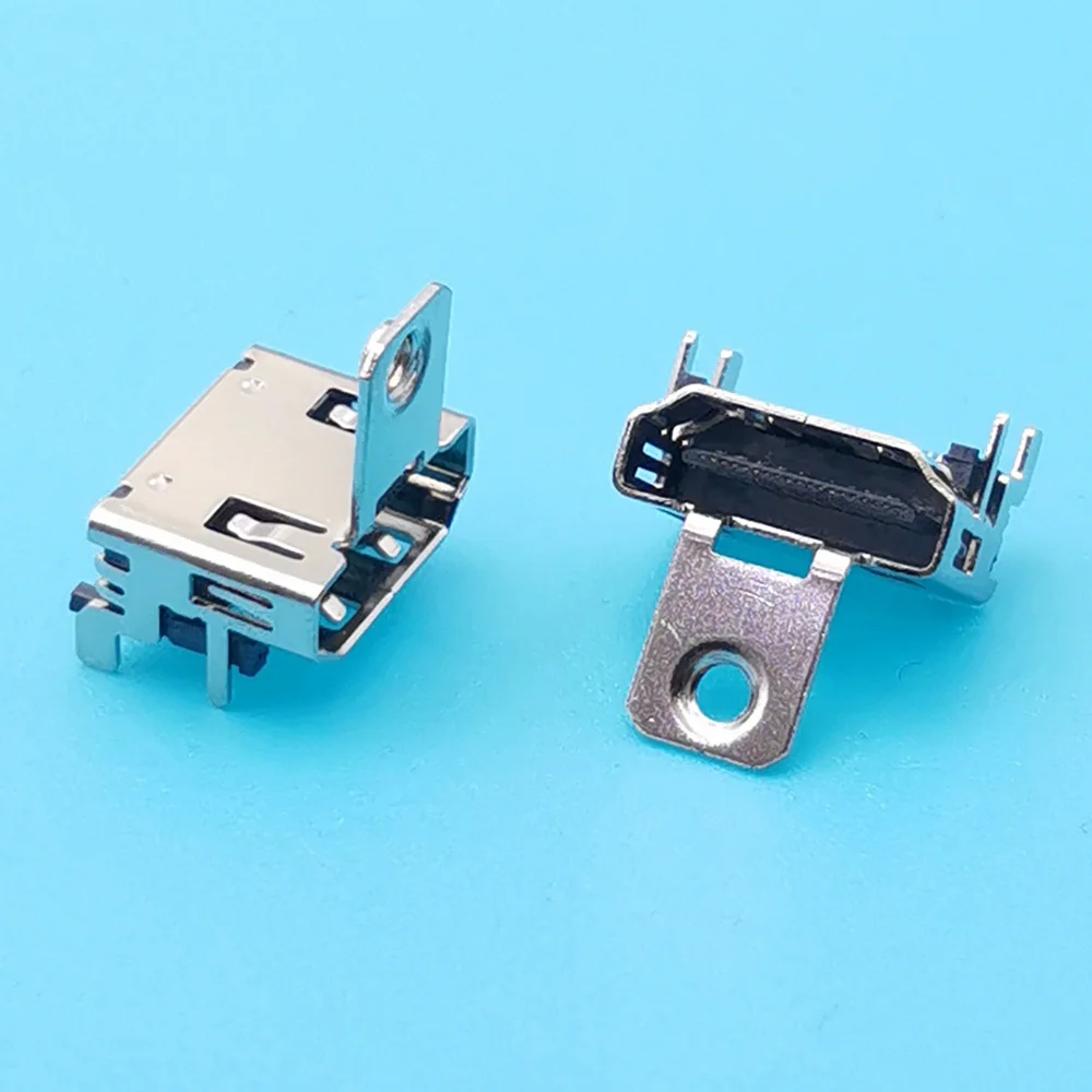 10pcs 19P HD Female Jack Socket Interface Connector 19PIN HDMI-Compatible Port 90 Degree With Screw Hole