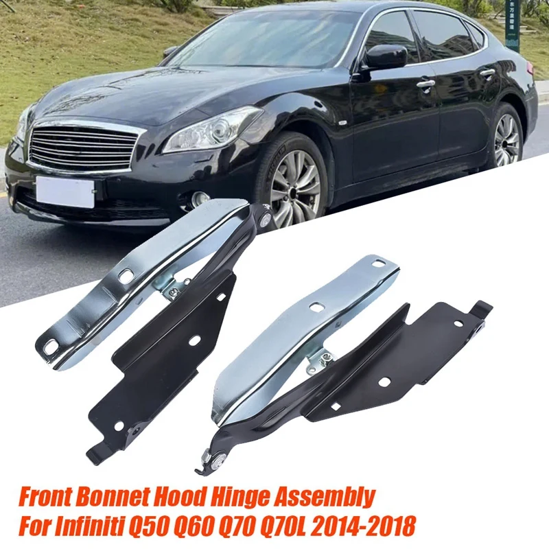 AU05 -1Pair Front Bonnet Hood Hinge 65401-JF00B 65400-JF00B For Infiniti Q50 Q60 Q70 Q70L 2014-2018 Hood Pivot Swivel Assembly