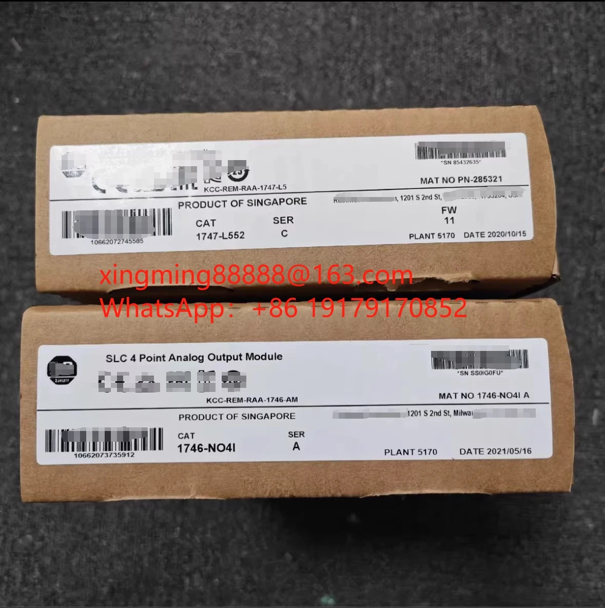 

1747-L552 Controller PN-285321 5/05 32K Controller 1747L552