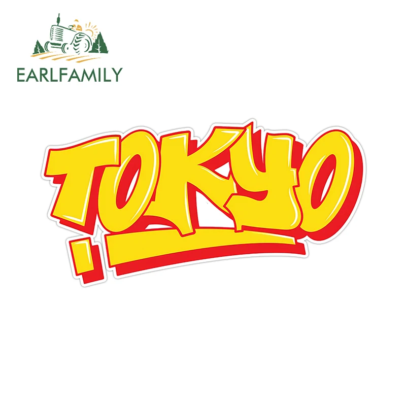 EARLFAMILY For Creative Tokyo Japanese City Text Design Car Stickers Simple Amusing Decals Nice Graffiti Scratch-Proof Decor