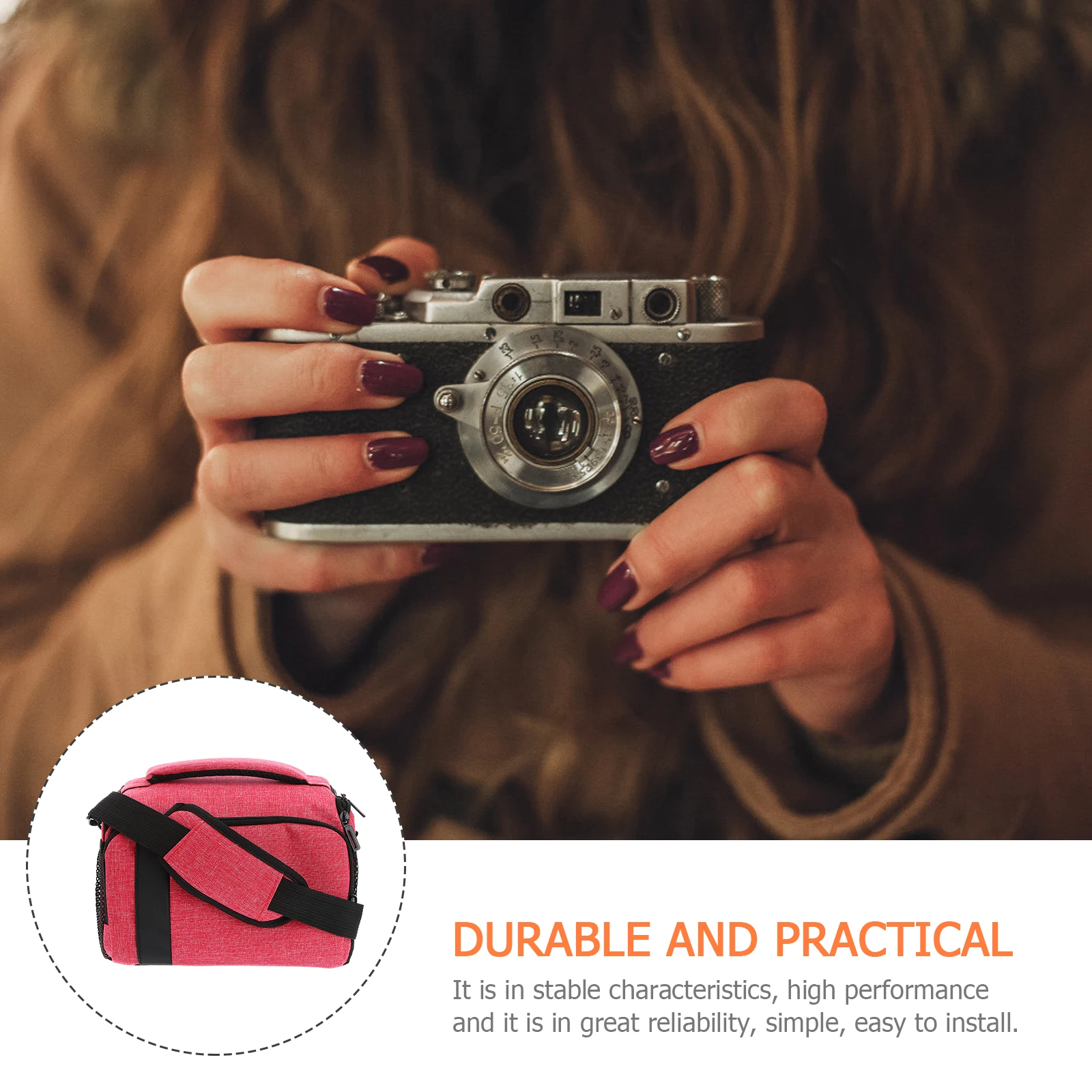 

Multifunctional Shock Absorption Camera Bag Stylish Canvas Handbag Lightweight Digital Camera Organizer