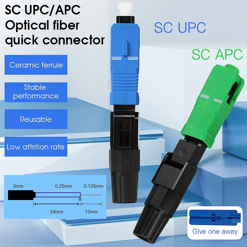 SCUPC/SCAPC Optical Fiber Quick Connector FTTH Fiber Optic Leather Cable Cold Splicing Fast Connector Tool Single Mode