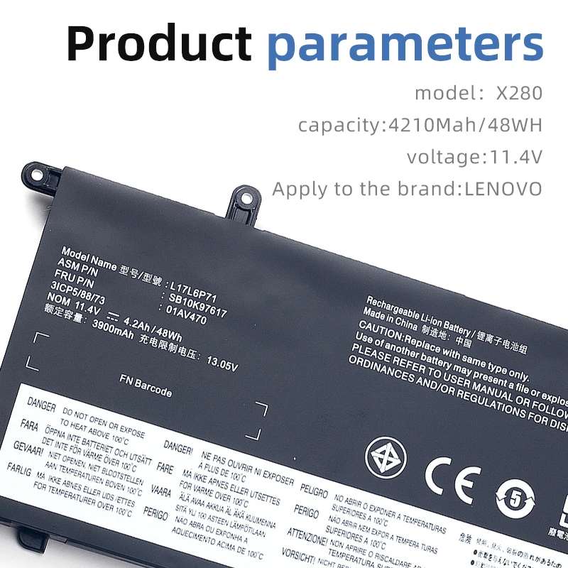 Imagem -05 - Suozhan-bateria para Lenovo Thinkpad Bateria para X280 L17m6p71 L17c6p71 01av470 01av471 01av472 Sb10k97617 11.4v 48wh Ferramentas Gratuitas