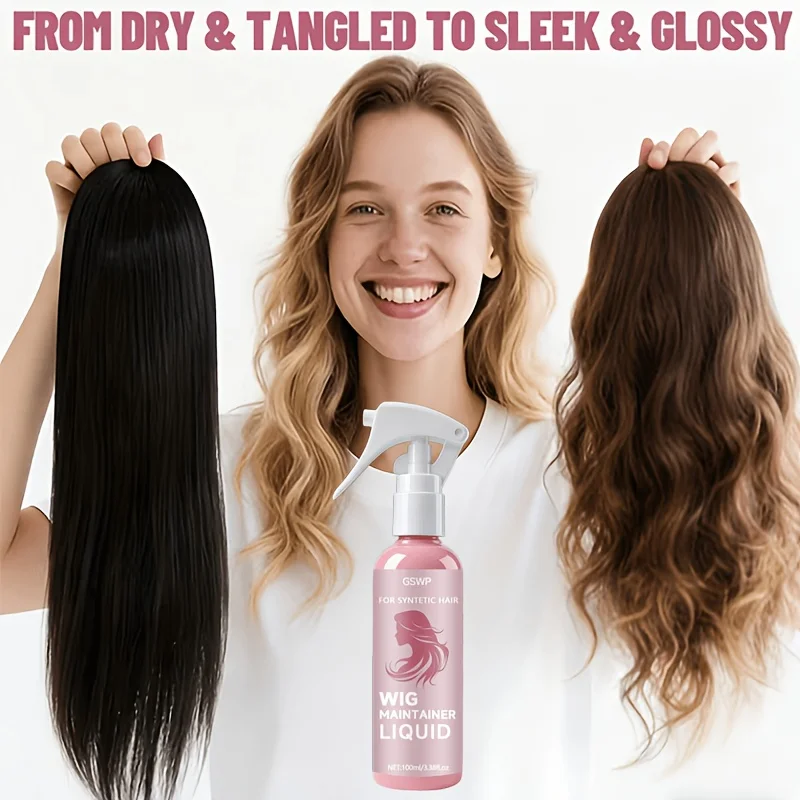 GSWP Wig Care Spray Tames Hair, and Makes Styling Easier; Effortlessly Detangles; Leaves Hair Soft and Smooth.100ml/200ml