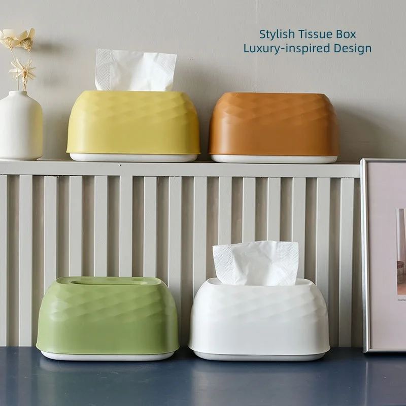 Simple Light Luxury Water Corrugated Spring Lifting Tissue Box Multifunctional Desktop Wall Hanging Dual-purpose Paper Box Spot