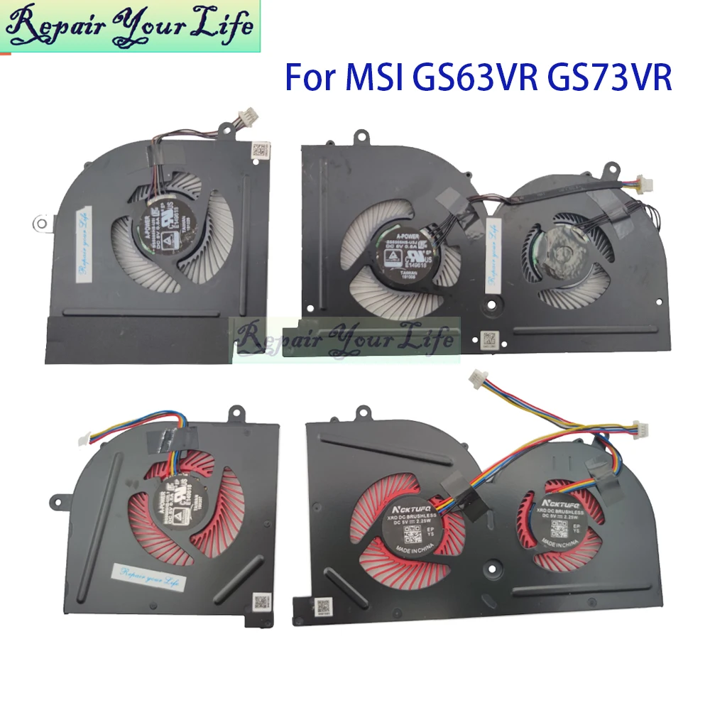 Ventilateur de refroidissement CPU GPU pour ordinateur portable MSI GS63 GS73 VR MS-17B2 17B1 MS-16K2 16K3 BS5005HS-U2F1 U3I U3J ventilateur de radiateur de processeur refroidisseur