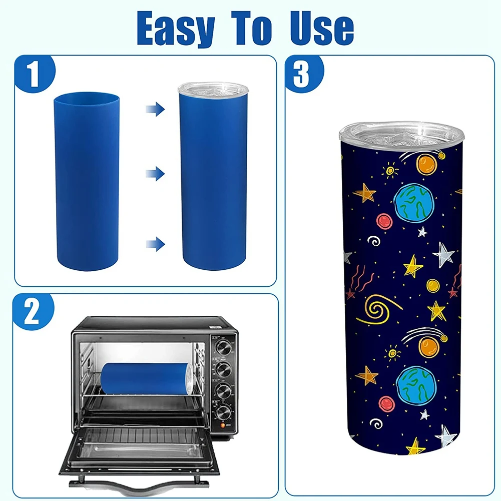 Sublimation Blanks Silicone Bands Sleeve Kit for Sublimation Tumblers 20 oz Skinny, Wraps Instead Shrink Paper in Oven