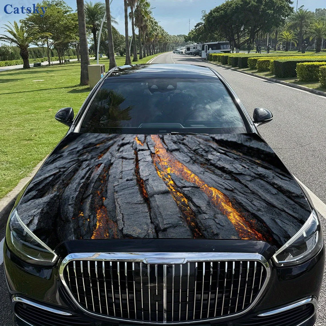 

Realistic rocks print,car hood stickers,PVC waterproof Self adhesive car hood sticker,car hood decoration protection stickers,Au