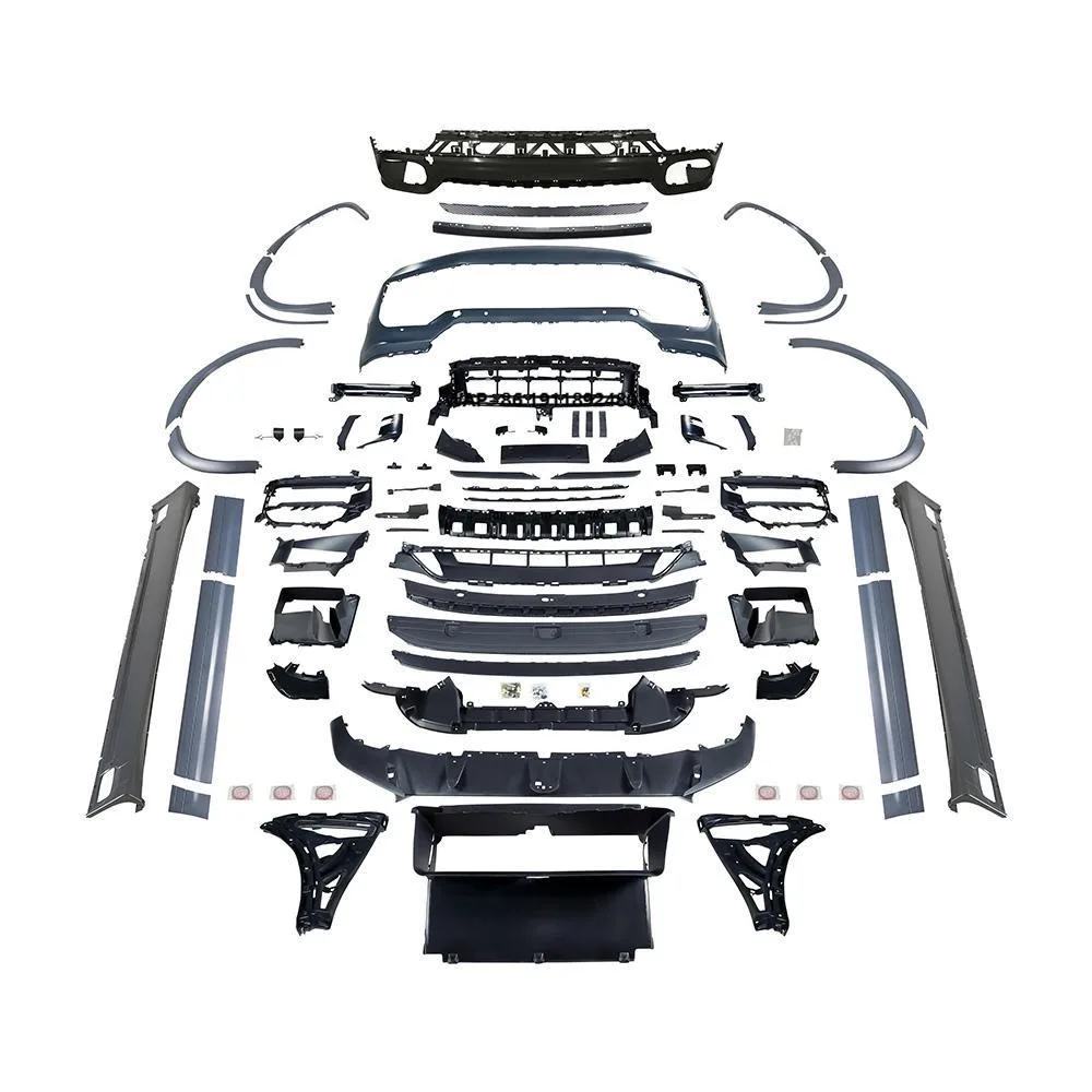 جديد لـ Cayenne Turbo GT المصد الأمامي والتنانير الجانبية GTS لوحات الباب مجموعة ترقية الشفة الخلفية مبطنة غير مطلية باللون الأسود #1