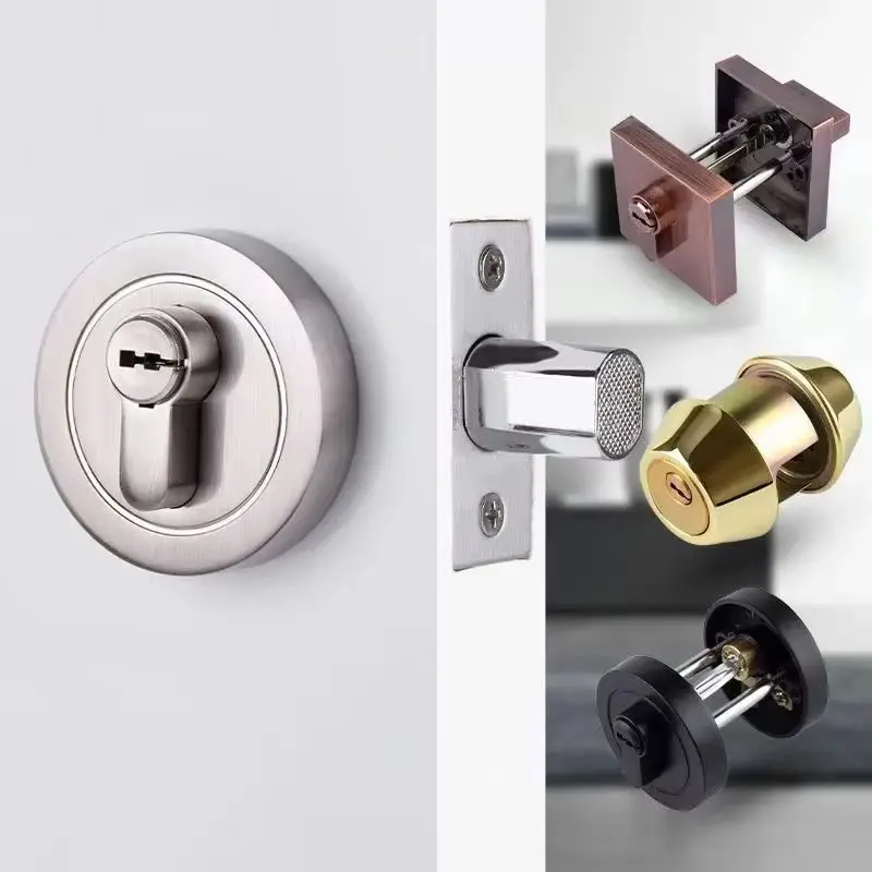 1PCS European C-class Mortise Door Lock Copper Cylinder Deadbolt Lock Entrance Passage Living Room Bedroom Door Locks + Keys
