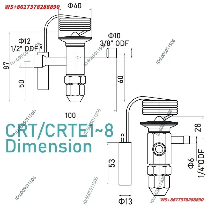 1pc CRT-4LC R290 thermal expansion valve matched with 7/8P compressor