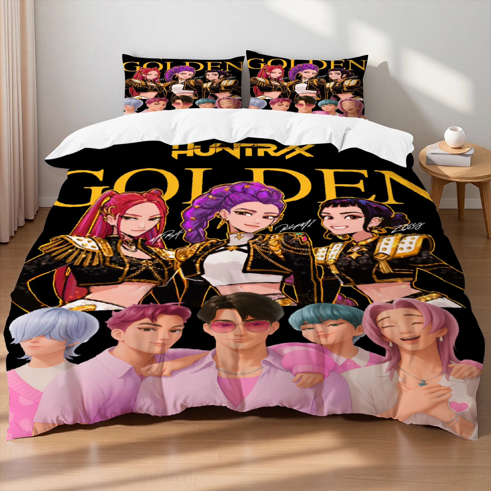 

D-Demon Hunters K-pop Girls Boys Group Printed Coreless Duvet Cover Multi Size Bedroom Dormitory Holiday Bedding Decoration