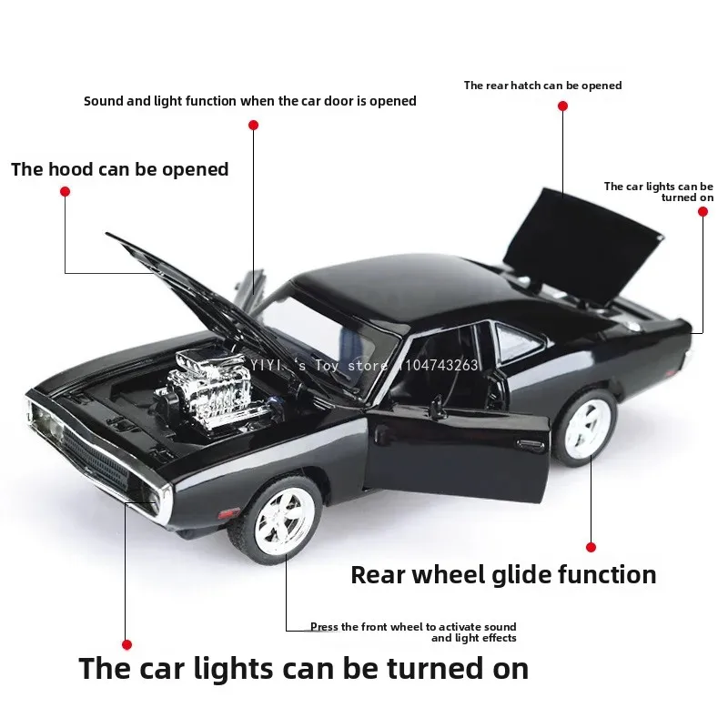 Scala 1:32 CARGER 1970 pressofuso in lega modello di auto tirare indietro mini veicoli giocattoli per bambini amanti collezione A2