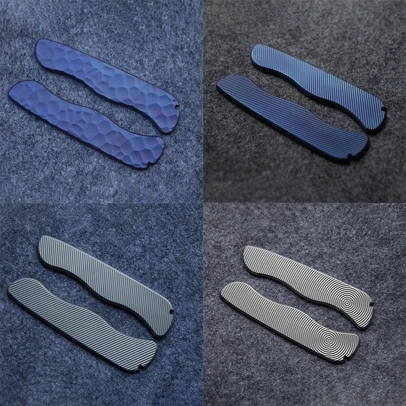 

5 Patterns TC4 Titanium Alloy Knife Handle Patches Scales Replacement for 111mm Victorinox Sentinel Swiss Army Knives DIY Making