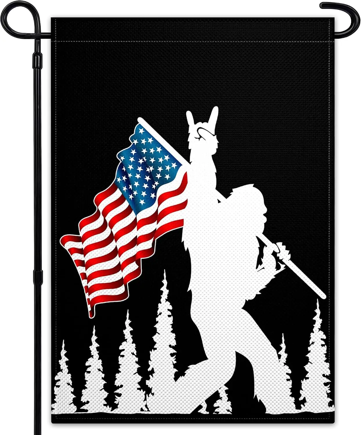 Bigfoot Garden Flags for Outside 12×18 Inch Funny Sasquatch Flags Double Sided Meme American Yard Flag for Outdoor Lawn Indo yyi