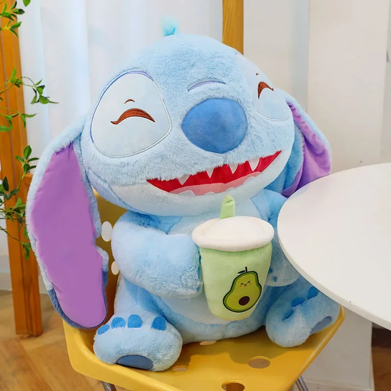 Disney Lilo and Stitch Plush Toys Milk Tea Anime Plushie Stich Dolls Kawaii Cartoon Pillow Soft Stuffed Gift Children Christmas