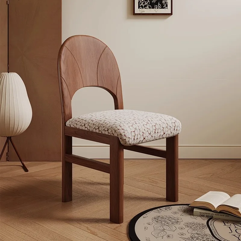 

ZRCY2190B French medieval retro style designer dining chair pure solid wood ash wood back chair artistic sense