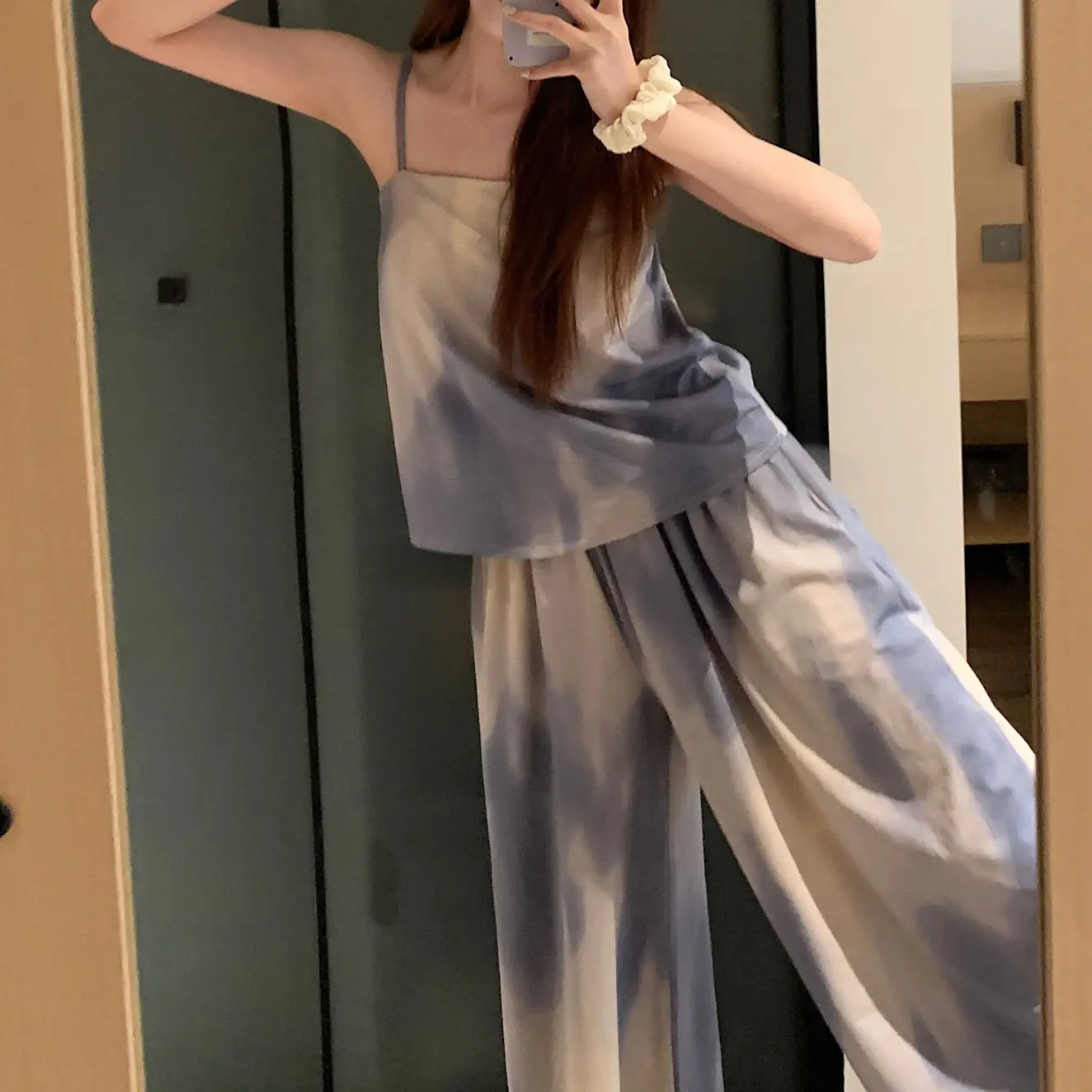 

New Summer Chinese Suspenders Pajama Sets Women's Trousers 2-piece Set Home Clothing Woman Nightgown Pajamas Pieces Wear Women’s
