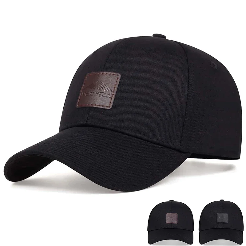 Unisex NEW York Baseballkappen aus Leder mit Etikett, Frühling und Herbst, verstellbare Freizeithüte für den Außenbereich, Hip-Hop-Hut, Sonnenschutzhut