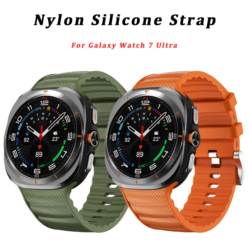 

Official band For Samsung Galaxy Watch Ultra 47mm Strap Functional Silicone+Nylon sport belt Bracelet Galaxy Watch 7 Ultra 47 mm