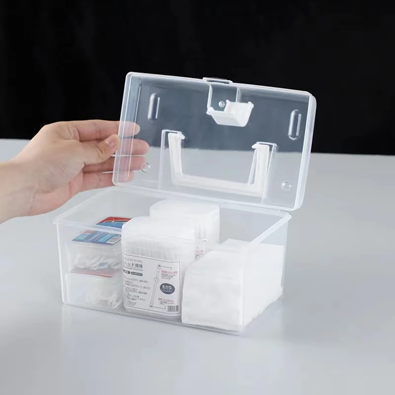 Boîte de Rangement Transparente pour la Maison, en Plastique, Petite et Portable, pour Médicaments