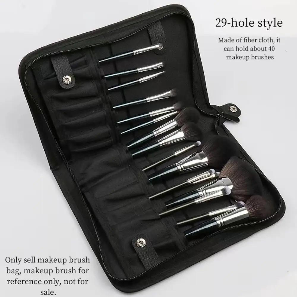 Standable Makeup Brush Holder Dustproof Portable Cosmetic Brush Protective Case Multipurpose Foldable Makeup Brush Storage Bag